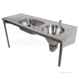 Twyford Stainless Steel -  1600 Disposal Hopper And Worktop Top Inlet Left Hand Drainer Htm64 Duhs Ps8105ss