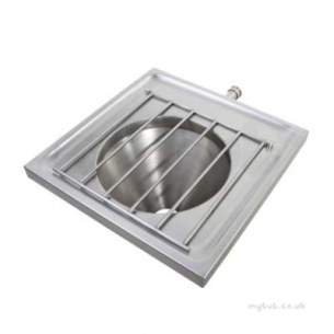 Twyford Stainless Steel -  600 Wall Mounted Disposal Hopper With Grating Back Inlet Ps8110ss