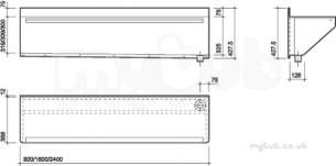 Twyford Stainless Steel -  1600 Surgical Scrub Trough Left Hand Outlet Htm64-suh/2 Ps9221ss