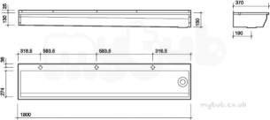 Twyford Stainless Steel -  1800 Washing Trough 1800 Left Hand Outlet 3 Person X 3th Ps9313ss