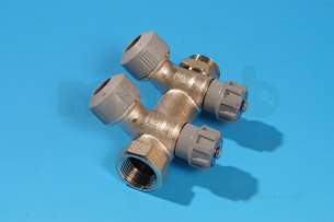 Hep2O Underfloor Heating Pipe and Fittings -  Hep2o Plated Manifold Taps 2 Port 15 Hx92t/15 Gy