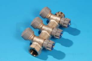 Hep2O Underfloor Heating Pipe and Fittings -  3 Port Valve Manifold Gy 22x3/4 Pf/t Hx93t/15 Gy
