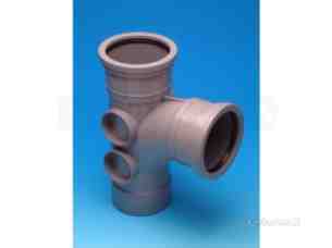 Hepworth Soil and Rainwater -  4 Inch X 92.5deg 4 Boss Branch S/tail S24ast