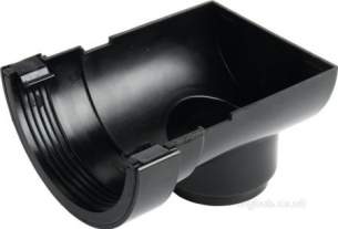 Osma Above Ground Drainage -  0t007b Black Osma 112mm Guttr S/end O/let