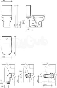 Twyford Quinta Sanitaryware -  Quinta Close Coupled Cistern 6/4l Push Button Qt2396wh