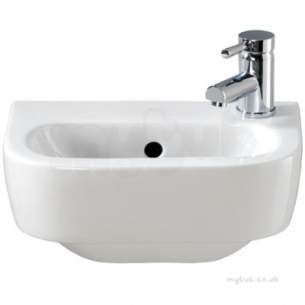 Twyford Quinta Sanitaryware -  Quinta 400x290 Basin Right Hand 1 Tap Qt4811wh
