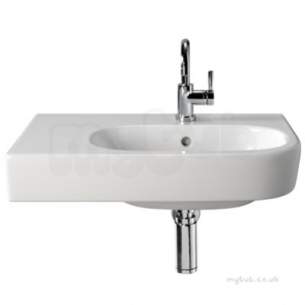 Twyford Quinta Sanitaryware -  Quinta Offset Washbasin 650x400 Left Hand Shelf 1 Tap Qt4411wh
