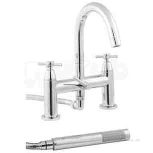 Twyfords Contemporary Brassware -  Rival 2 Hole Deck Mounted Bath Shower Mixer With Swivel Spout Rl5265cp