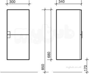 Twyford Galerie Plan Furniture -  Refresh Square Side Cabinet White Gloss Rs0800wh