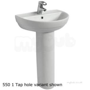 Twyford Mid Market Ware -  Refresh Washbasin 550x440 1 Tap Re4221wh