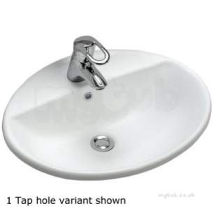 Twyford Mid Market Ware -  Refresh Countertop 550x450 2 Tap Re4562wh