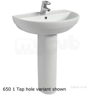 Twyford Mid Market Ware -  Refresh Washbasin 650x500 1 Tap Re4341wh