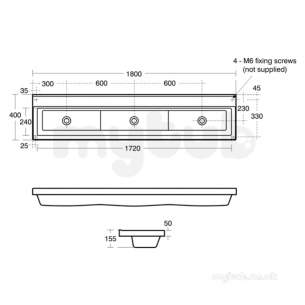 Armitage Shanks Commercial Sanitaryware -  Armitage Shanks Broadway S209701 Washbasin 60 Single Station Wh