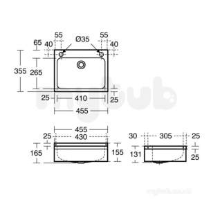 Armitage Shanks Commercial Sanitaryware -  Armitage Shanks Denholm S2993 Washbasin And Shroud Pol S/s Concld Fxg S2993my