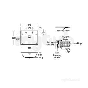 Armitage Shanks Commercial Sanitaryware -  Armitage Shanks Berwick2 S2628 Two Tap Holes Ctp Basin 49x38 Pol S/s