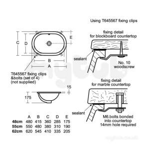 Armitage Shanks Commercial Sanitaryware -  Armitage Shanks Contour 21 S2684 480 No Tap Holes Oval U/c Basin Wh S268401