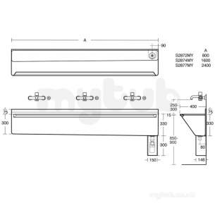 Armitage Shanks Commercial Sanitaryware -  Armitage Shanks Firth Sink 160x45 Pol Ss Right Hand Waste Cover And Hangers S2874my