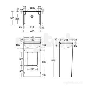 Armitage Shanks Commercial Sanitaryware -  Armitage Shanks Denholm S2992 Shroud Pol S/s Exposed Fxg S2992my