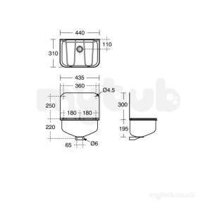 Armitage Shanks Commercial Sanitaryware -  Armitage Shanks Angus Sink 44x31 Pol Stainless Steel