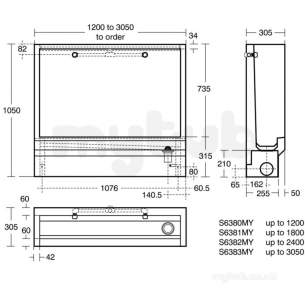 Armitage Shanks Commercial Sanitaryware -  Armitage Shanks Devron Unisteel Pol S/s Covers Strip S6160my