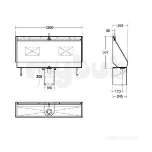 Armitage Shanks Commercial Sanitaryware -  Armitage Shanks Kinloch Plinth Pol S/s Corner S6205my