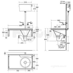 Armitage Shanks Commercial Sanitaryware -  Armitage Shanks Stirling Slopper 100x60 Pol S/s Bi Rh S6563my