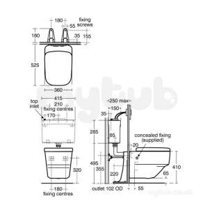 Armitage Shanks Commercial Sanitaryware -  Armitage Shanks Braemar 21 S6809 Wall Hung H/o Pan White S680901