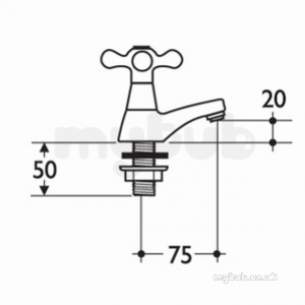 Armitage Shanks Domestic Brassware -  Armitage Shanks Priory S7285 1/2 Inch Basin Pillars Cp