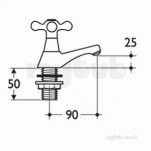 Armitage Shanks Domestic Brassware -  Armitage Shanks Priory S7287 3/4 Inch Bath Pillars Cp S7287aa