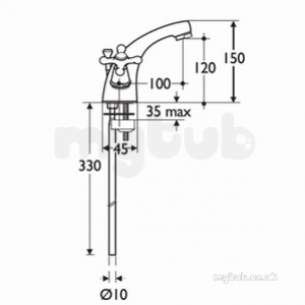 Armitage Shanks Domestic Brassware -  Armitage Shanks Priory S7480 1/2 Inch Mono Basin Mixer Cp S7480aa