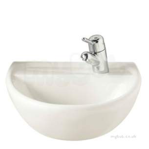 Twyfords Commercial Sanitaryware -  Sola Medical Washbasin 500x400 1 Tap Right Hand Htm64-lb G M Sa4255wh