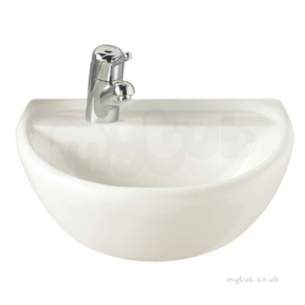 Twyfords Commercial Sanitaryware -  Sola Medical Washbasin 500x400 1 Tap Left Hand Sa4256wh
