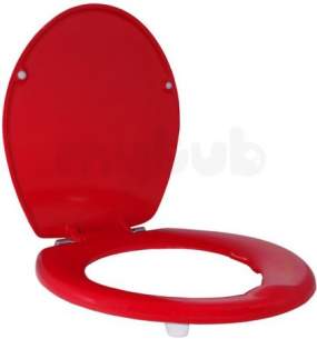 Celmac Wc Seats -  Celmac Sck11re Red Celeste Plus Seat And Cover With Chrome Hinges