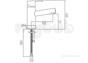 Vado Brassware -  Mono Basin Mixer Single Lever Deck Mount Sen-100/sb-c/p