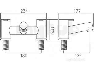 Vado Brassware -  Vado 2 Hole Bath Filler Deck Mounted Sen-137-c/p