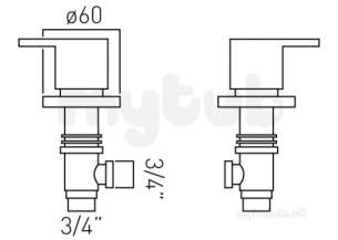 Vado Brassware -  Vado Sense Pair Of Valves Deck Mounted