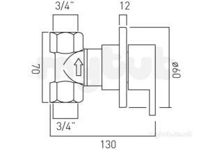 Vado Brassware -  Sense Single Wall Mount Stop Valve 3/4in