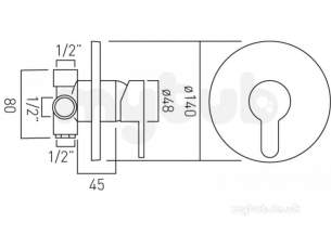 Vado Brassware -  Sense Conc Shower Valve Single Lever W/m