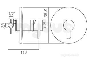Vado Brassware -  Sense Axiotherm Single Lever W/m Conceal