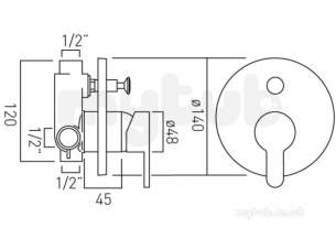 Vado Brassware -  Sense Conc Shower Val Plus Diverter Single Lvr W/m