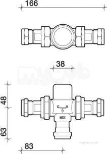 Twyfords Commercial Brassware -  Mixing Valve 22mm Thermostatic Tmv2 And 3 Sf1338xx