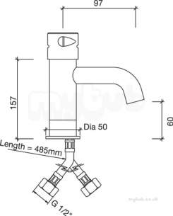 Twyfords Commercial Brassware -  Sola Temperature Controlled Non-concussive Monobloc Htm64-tpp1 Sf2104cp