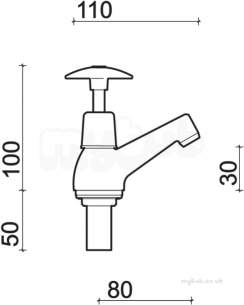 Twyfords Commercial Brassware -  Sola 1/2 Pillar Taps X Head Pair Sf2201cp