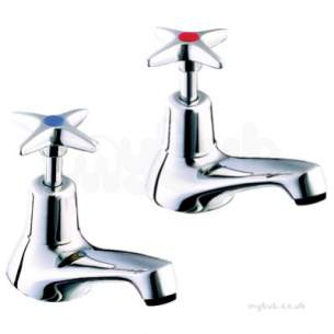 Twyfords Commercial Brassware -  Sola 1/2 Pillar Taps X Head Pair Sf2201cp