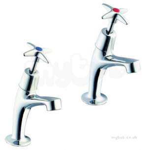 Twyfords Commercial Brassware -  Sola 1/2 High Neck Pillars X Head Pair Sf2203cp