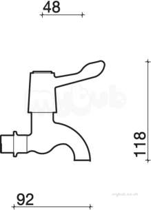 Twyfords Commercial Brassware -  Sola 1/2 Bib Taps Lever Pair Htm64-tb H1 Sf2301cp