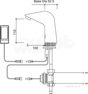 Twyfords Commercial Brassware -  Sola Infra Red Monobloc Battery Operated Sf2601cp