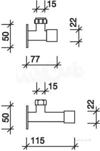 Twyfords Commercial Brassware -  Sola Bib Ext Tube/wall Plate 190mm Single Sf2706cp