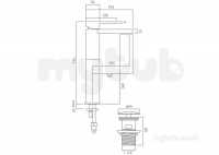 Vado Brassware -  Extnd Mono Basin Mixer Singl Lever Deck Mount Soh-100e/cc-c/p