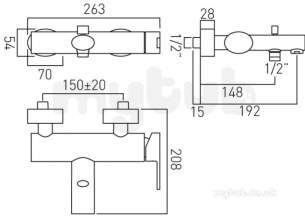 Vado Brassware -  Exposed B/shower Mixer W/o Shower Kit W/m